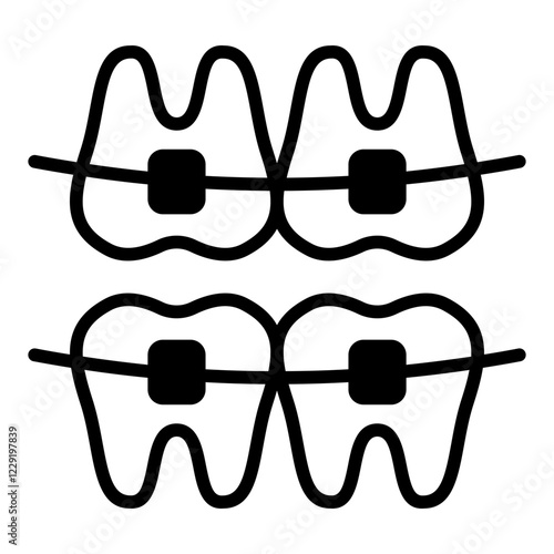 Braces line glyph icon