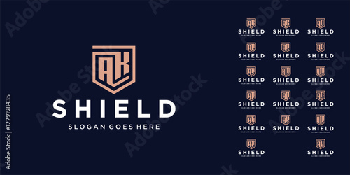 Set AA - AZ Shield Logo Design Inspirations