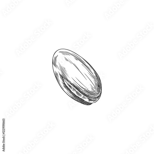 Argan tree nut in shell engraved sketch, vector hand drawn natural essential oil fruit, almond seed, medical plant
