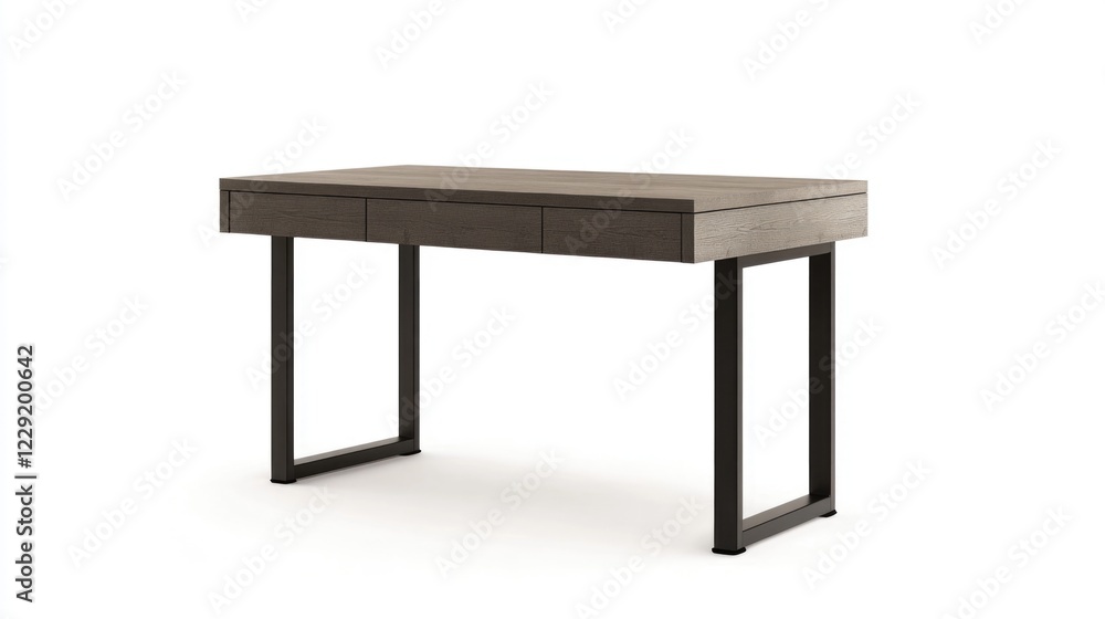 A simple office desk with a drawer on top, suitable for various settings and uses A simple office desk with a drawer on top, suitable for various settings and uses