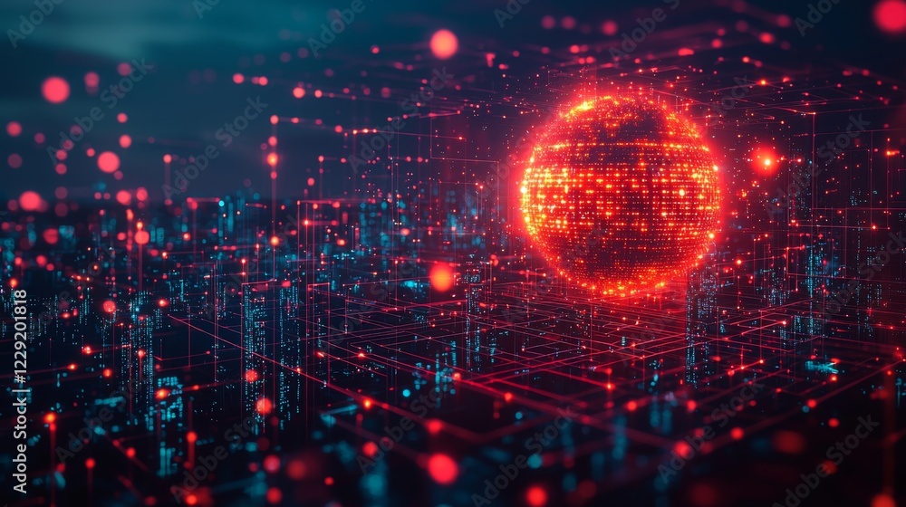 Obraz premium Exploring the Digital Universe A Glimpse into Data Visualization