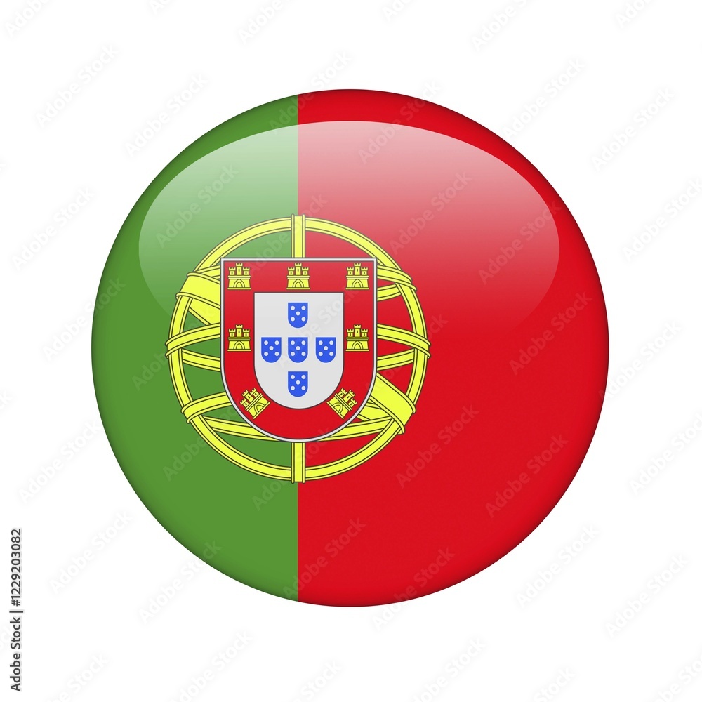 The Portuguese flag in the form of a glossy icon The Portuguese flag in the form of a glossy icon