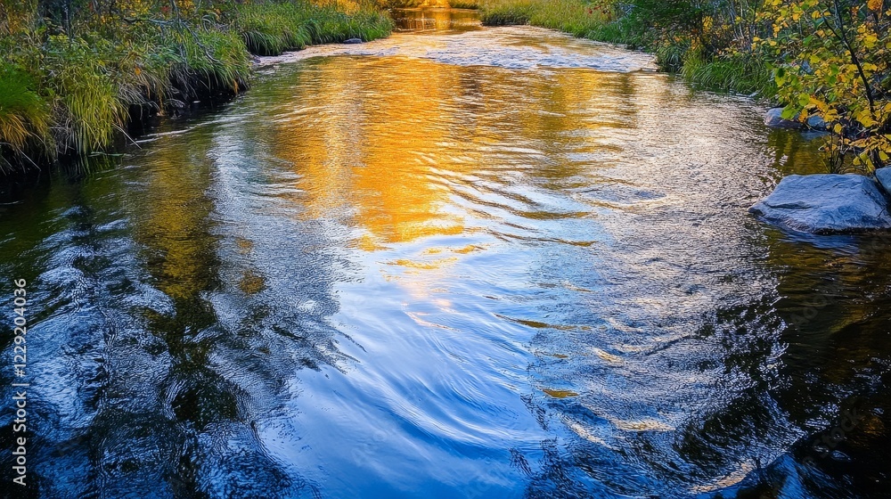 Obraz premium Golden Hour River Reflections