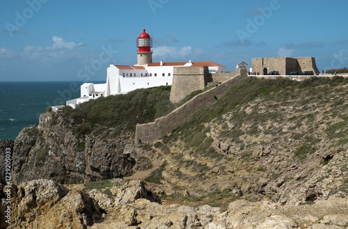 Lighthouse, Cape Saint Vincent, Cabo de Sao Vicente, Sagres, Algarve, Portugal, Europe
