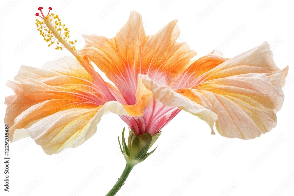 Fototapeta premium A close-up shot of a single flower on a white background