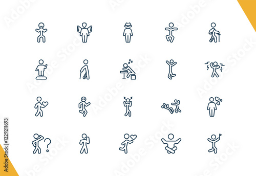 outline feeling and reaction icons set. editable linear fantastic human, cool human, stupid human, and other 17 icons in this category isolated on transparent background.