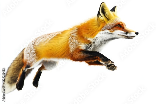 Wallpaper Mural A red fox jumps high in the air, showcasing its agility and strength Torontodigital.ca