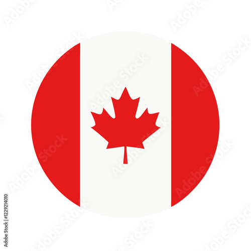 canada round flag vector