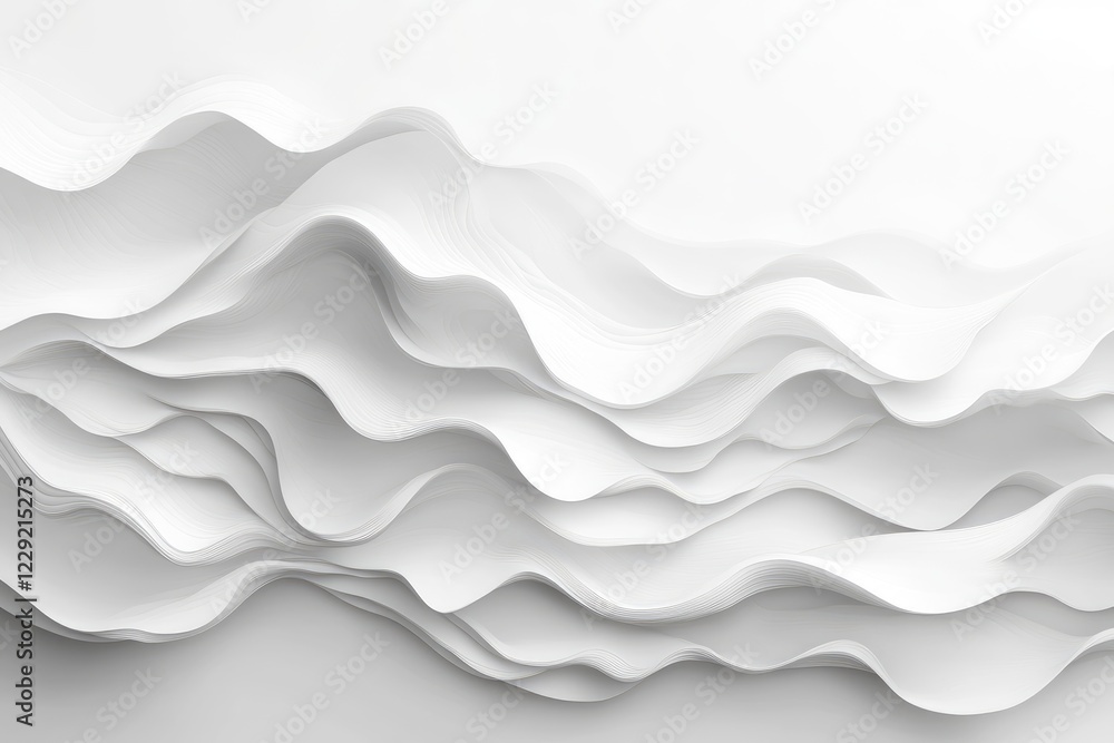 Obraz premium Abstract White Wave Layers Design Background