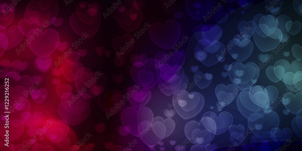 Colorful romantic hearts bokeh using as background, Valentines Day or Mother Day concept Colorful romantic hearts bokeh using as background, Valentines Day or Mother Day concept