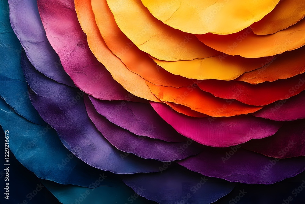 Colorful Layered Abstract Art: Vibrant Circular Wave Patterns for Modern Design Colorful Layered Abstract Art: Vibrant Circular Wave Patterns for Modern Design