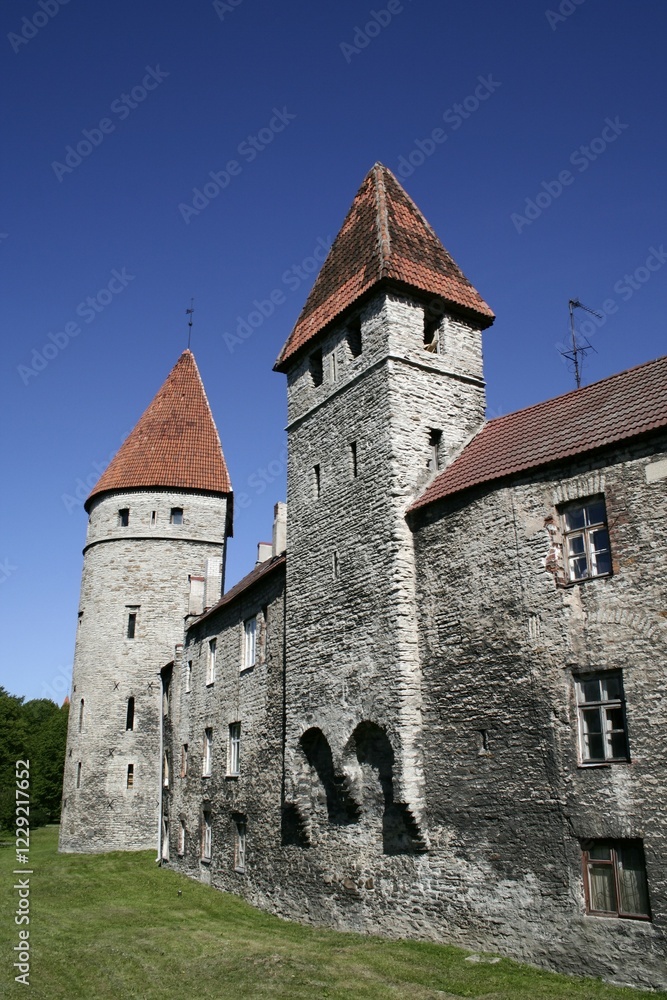 Part of the city wall, Tallinn, Estonia, Europe Part of the city wall, Tallinn, Estonia, Europe