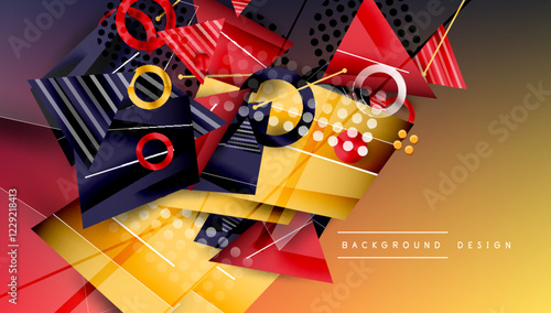 Abstract background geometric design with colorful gradients