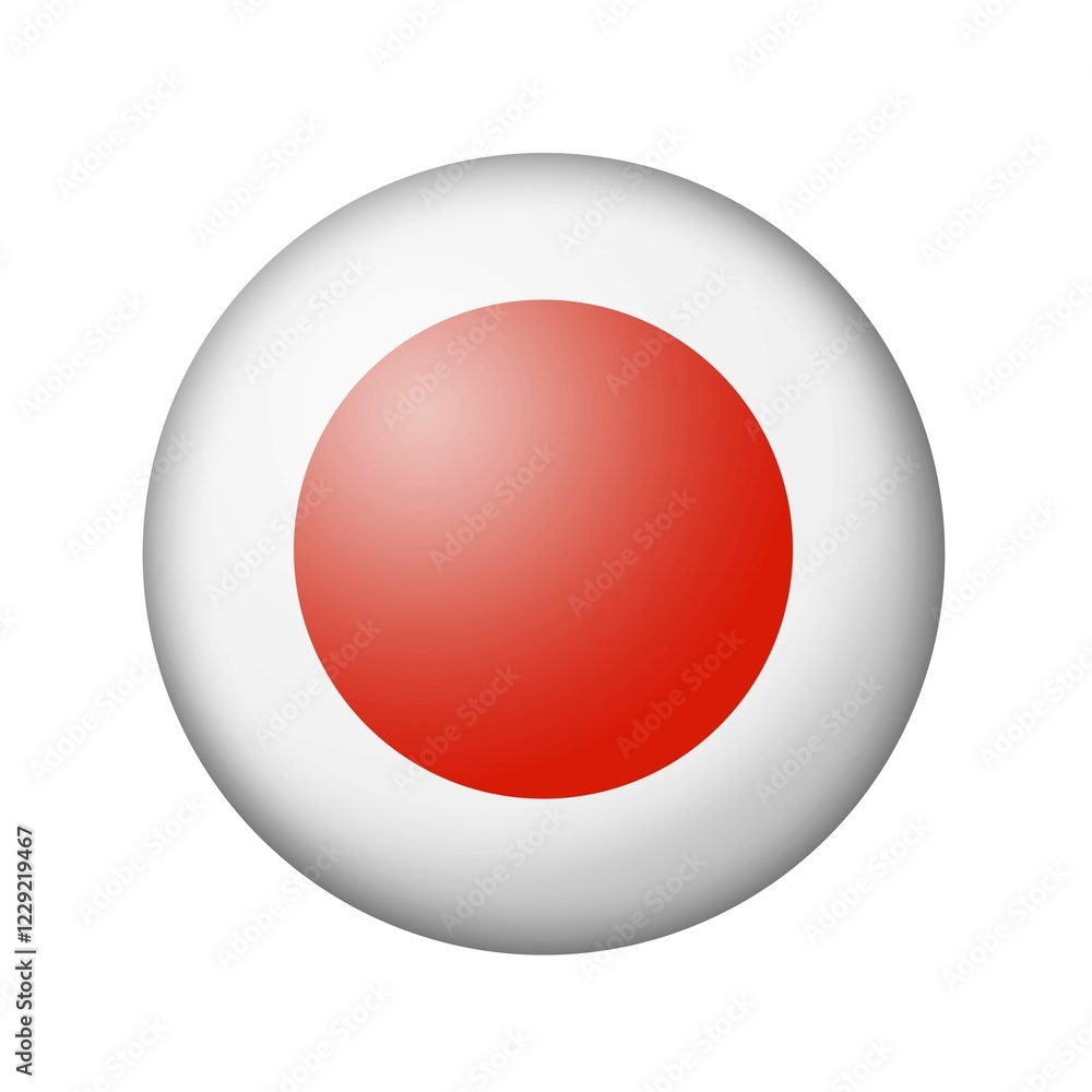 The Japan flag. Round matte icon. Isolated on white background The Japan flag. Round matte icon. Isolated on white background
