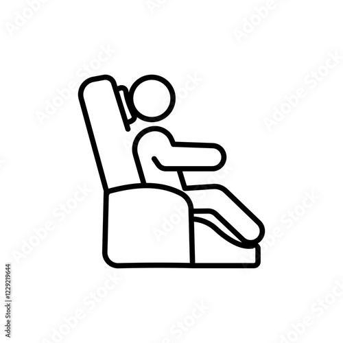 man on a portable massage chair. linear icon. Line with editable stroke