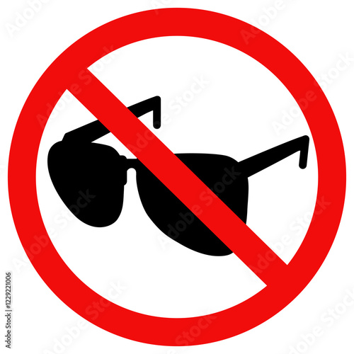 No sunglasses sign vector icon.Flat style vector illustration editable isolated design.