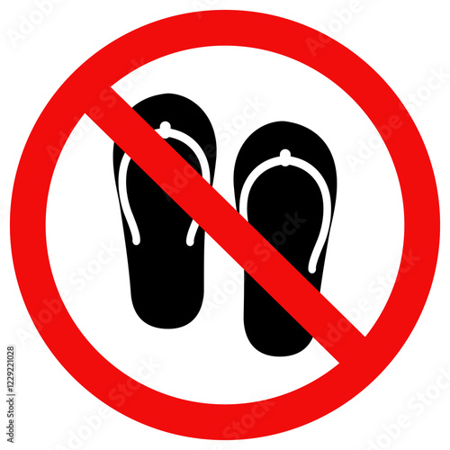 No sandals icon vector. No slippers icon. No flip flop icon.Flat style vector illustration editable isolated design.