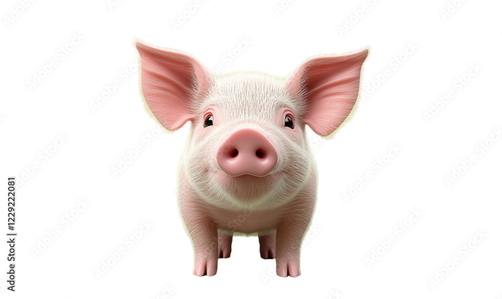 Adorable Pink Piglet Close Up Studio Portrait Adorable Pink Piglet Close Up Studio Portrait