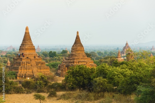 Pagodas, temples, stupa, Bagan, Mandalay Division, Myanmar, Asia photo