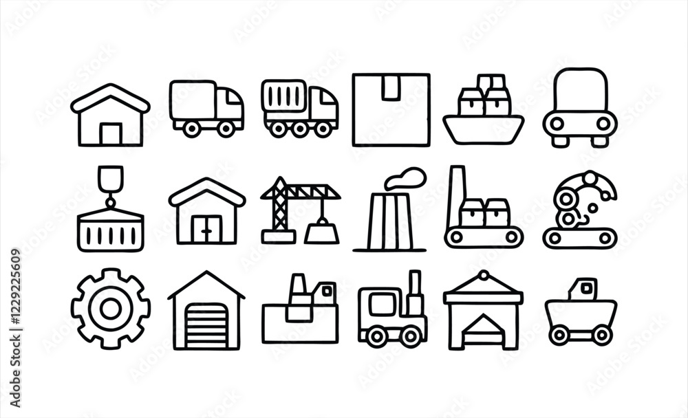 set of outline icons related to vehicles linea set of outline icons related to vehicles linea