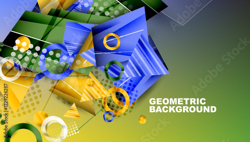 Abstract background geometric design with colorful gradients