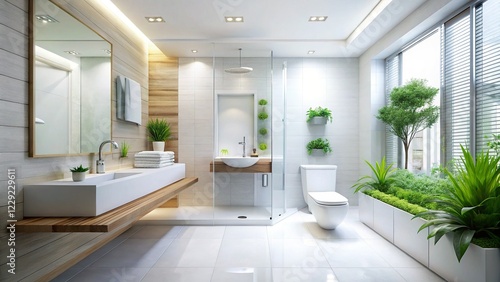 Wallpaper Mural Clean Minimalist Jakarta Bathroom - Modern Interior Design, July 24, 2024 Torontodigital.ca