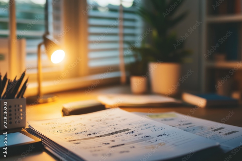 A person working at their desk with a laptop and an open book A person working at their desk with a laptop and an open book