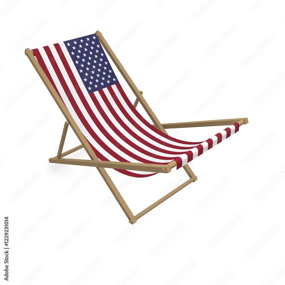 Deck chair with the flag of Great Britain, 3d rendering Deck chair with the flag of Great Britain, 3d rendering