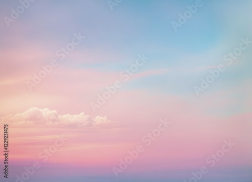 Obraz na płótnie Minimal clouds with a pastel pink and blue gradient sky, AI generated w salonie