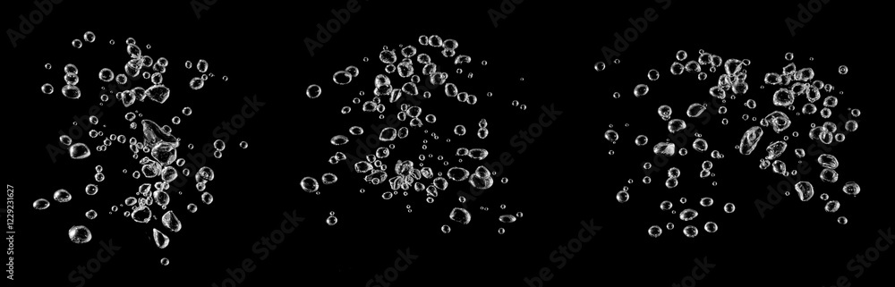 collection of white water bubble liquid abstract isolated black background. concept of designing oxygen air underwater, effect soda transparent. texture drop small undersea collection of white water bubble liquid abstract isolated black background. concept of designing oxygen air underwater, effect soda transparent. texture drop small undersea