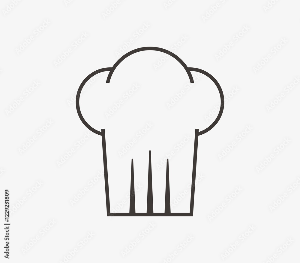 Chef hat icon illustrated in vector on white background Chef hat icon illustrated in vector on white background