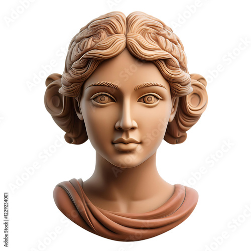 Classical Sculpture of a Beautiful Female Head with Soft Features
