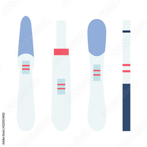 Pregnancy and ovulation tests set. Illustration in flat style.