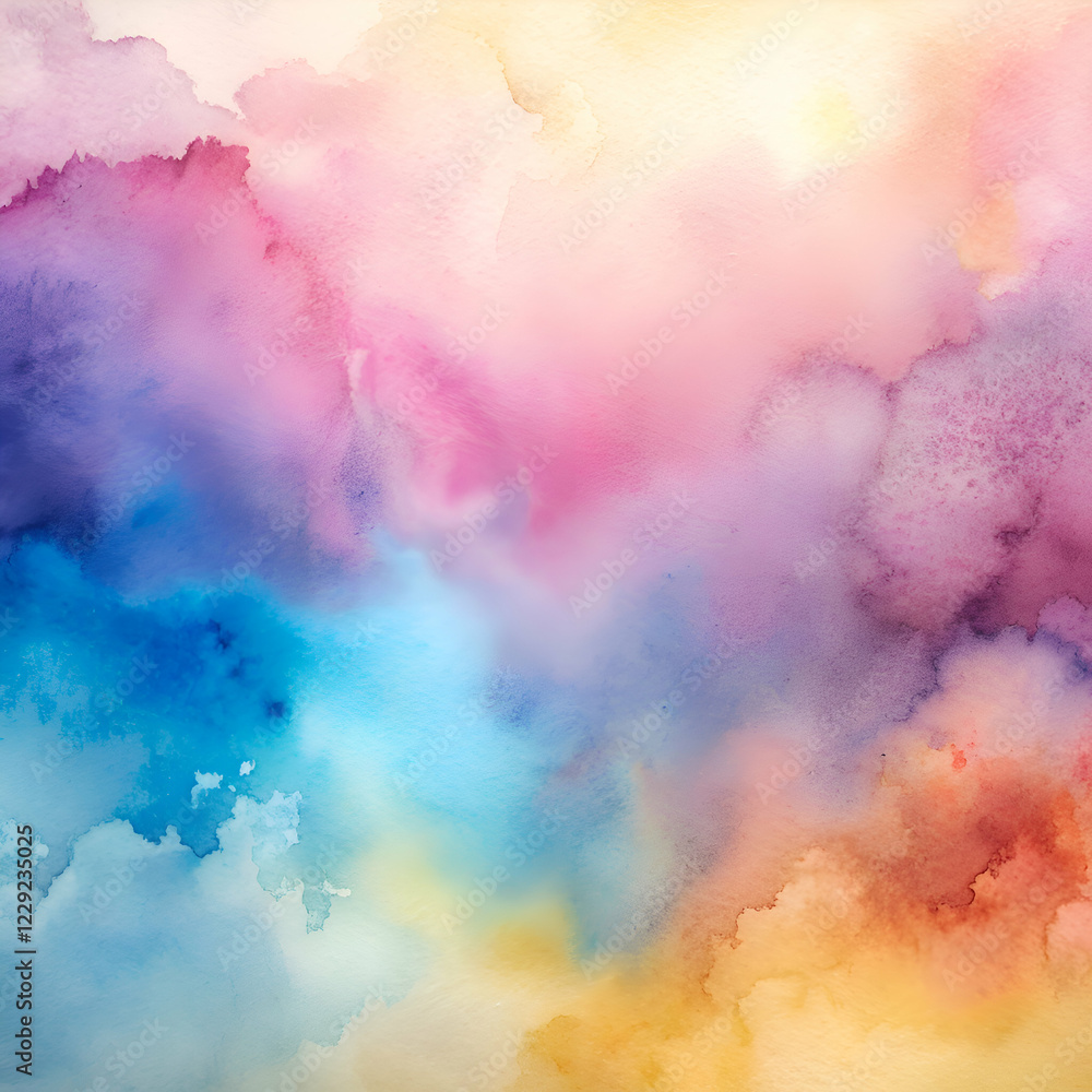 Fototapeta premium Dreamy Watercolor Abstract Art. Pastel Colors and Soft Textures