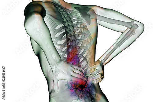 Back pain is a common condition and is particularly caused by sedentary behaviour photo