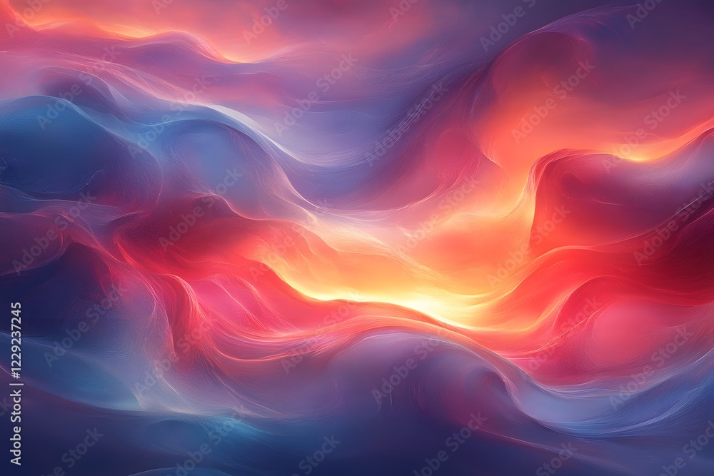 Obraz premium Abstract Dreamy Landscape with Vibrant Colors and Smooth Textures for Artistic Design