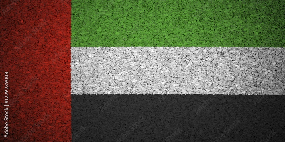 Fototapeta premium The United Arab Emirates flag painted on a cork board