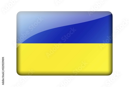 Free Download The Ukrainian flag. Rectangular glossy icon. Isolated on white background - GFXLoad