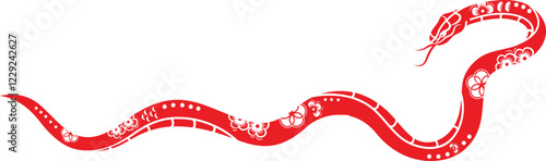 Chinese new year red snake zodiac sign, vector design