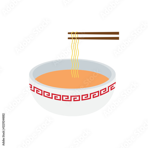 Noodle soup vector food meal delicious asian vector illustration emoji ramen