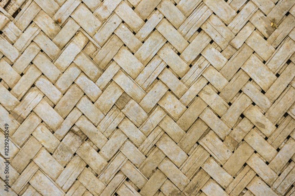 Braided bamboo, herringbone pattern, full-frame, Myanmar, Asia Braided bamboo, herringbone pattern, full-frame, Myanmar, Asia