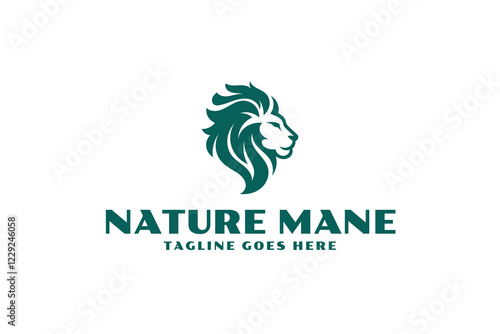 nature mane lion fire flame logo design template