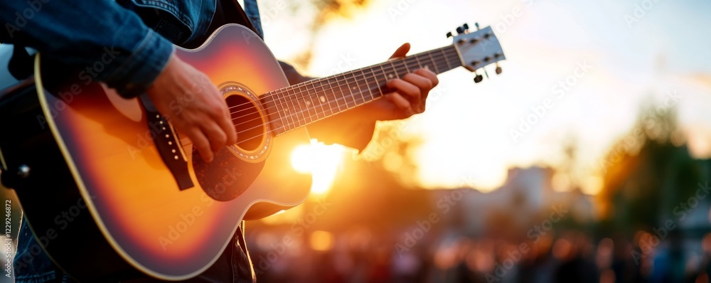 Obraz premium Captivating Acoustic Performance at Sunset