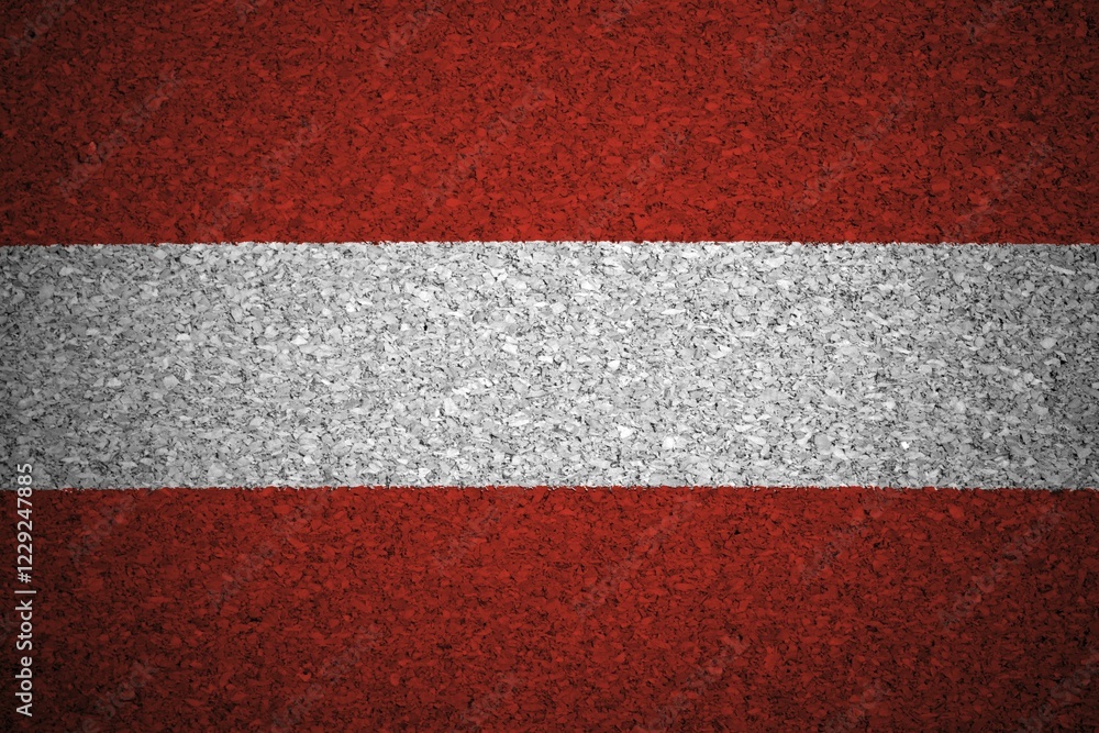 The Austrian flag painted on a cork board The Austrian flag painted on a cork board