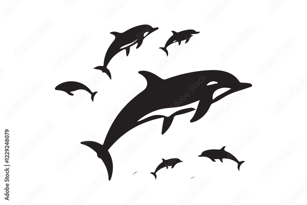 Obraz premium Majestic Dolphin Silhouette Mega Bundle 