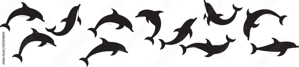 Fototapeta premium Majestic Dolphin Silhouette Mega Bundle 