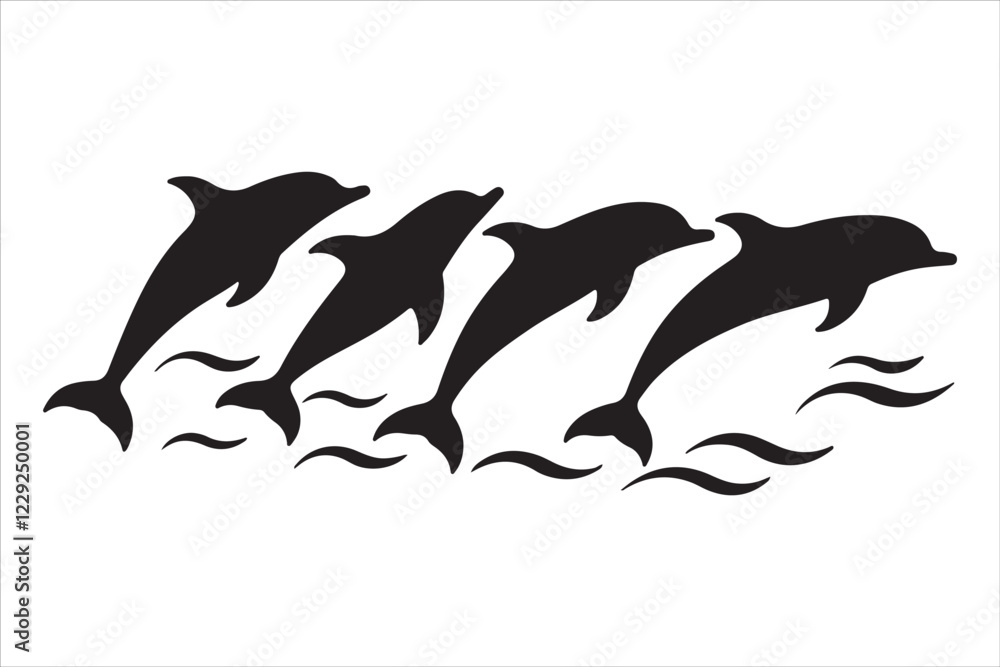 Naklejka premium Majestic Dolphin Silhouette Mega Bundle 