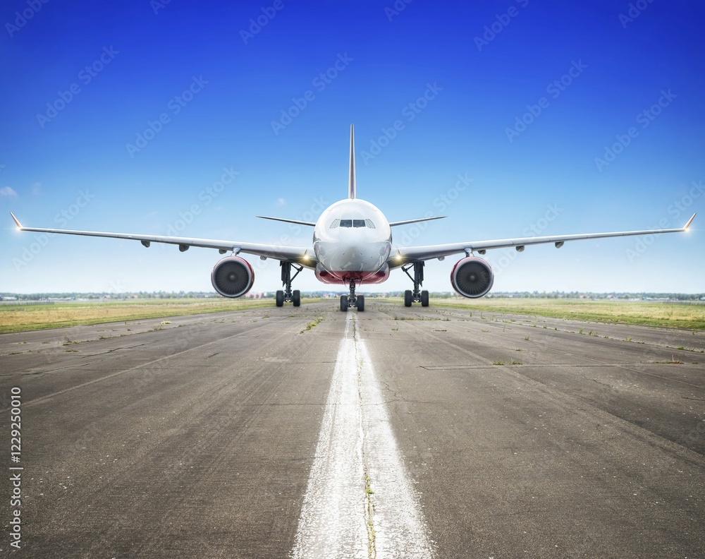 airliner ready for take off on a runway airliner ready for take off on a runway