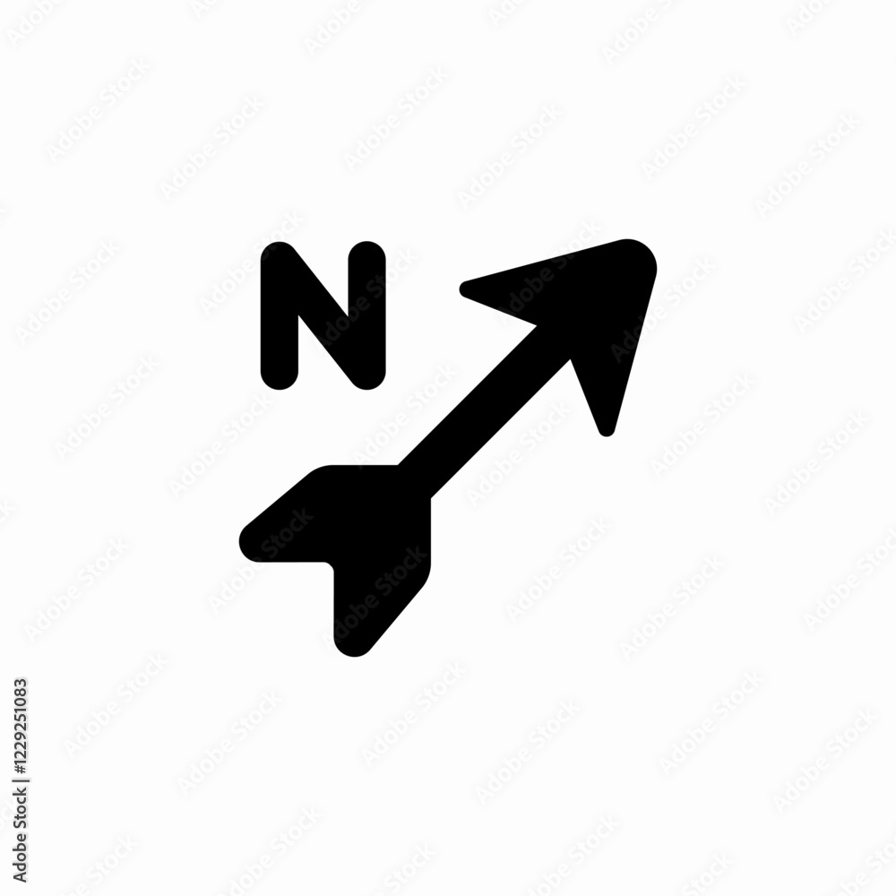 Navigation compass direction north icon vector sign Navigation compass direction north icon vector sign