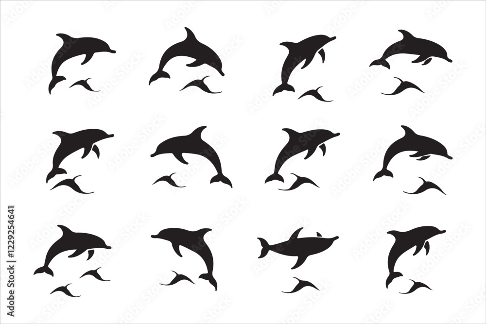 Fototapeta premium Majestic Dolphin Silhouette Mega 